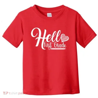 Hello First Grade Pencil Heart Toddler T-Shirt