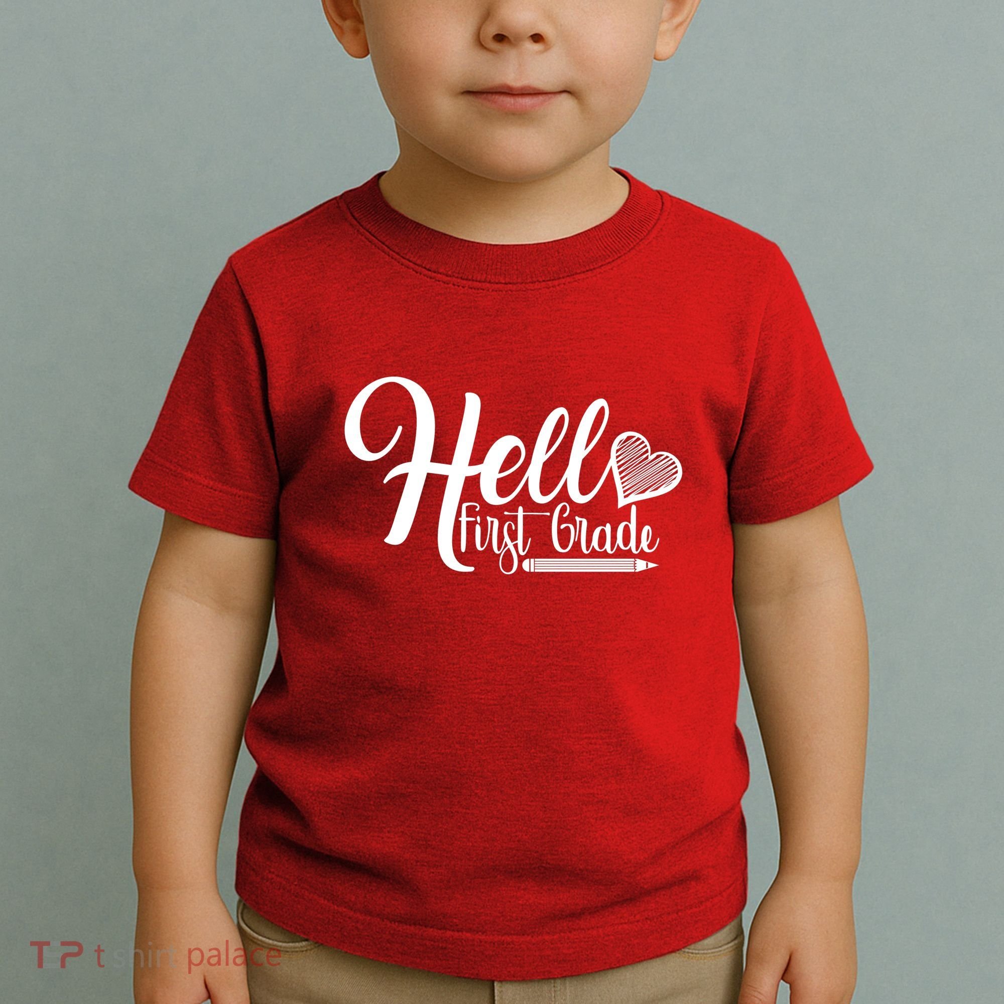 Hello First Grade Pencil Heart Toddler T-Shirt