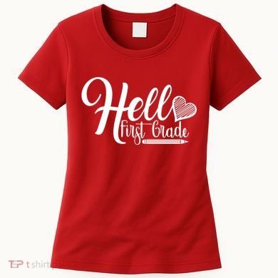 Hello First Grade Pencil Heart Women's T-Shirt
