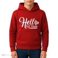 Hello First Grade Pencil Heart Kids Hoodie thumb 4