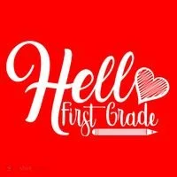 Hello First Grade Pencil Heart Kids Long Sleeve Shirt thumb 2