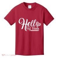 Hello First Grade Pencil Heart Kids T-Shirt thumb 0