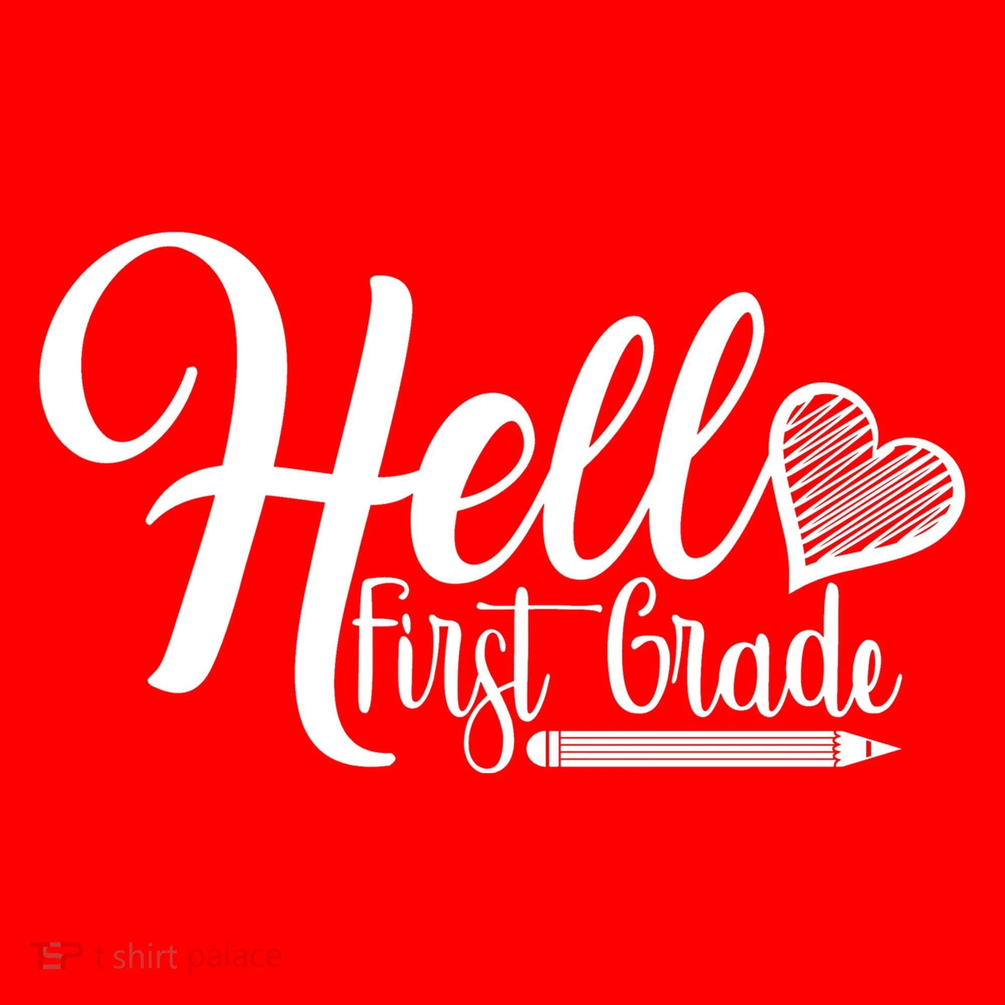 Hello First Grade Pencil Heart Kids T-Shirt