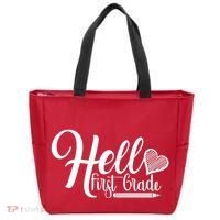 Hello First Grade Pencil Heart Tote Bag thumb 0