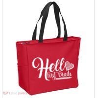 Hello First Grade Pencil Heart Tote Bag thumb 2
