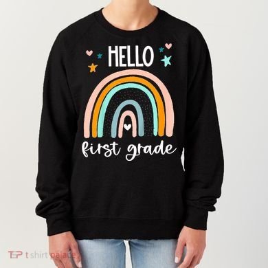 Hello First Grade Retro Rainbow Women's Sweatshirt