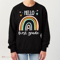 Hello First Grade Retro Rainbow Women's Sweatshirt thumb 0