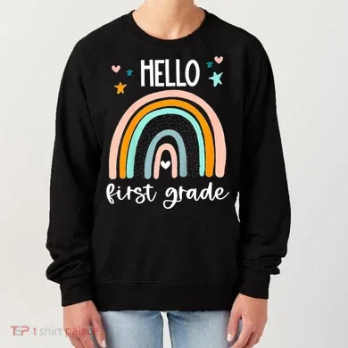 Hello First Grade Retro Rainbow Women's Sweatshirt
