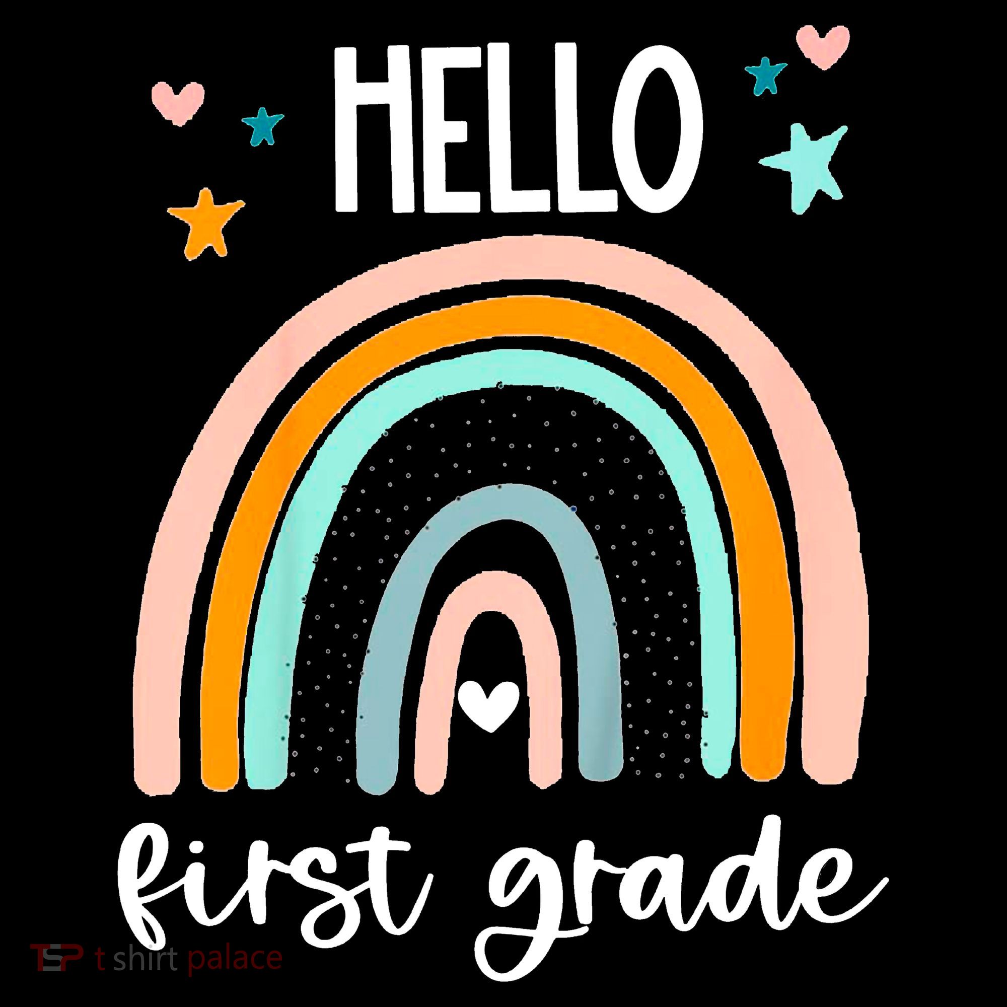 Hello First Grade Retro Rainbow Doggie Tank