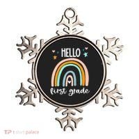 Hello First Grade Retro Rainbow Ornament thumb 0