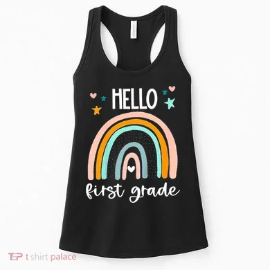 Hello First Grade Retro Rainbow Women's Tank Top