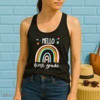 Hello First Grade Retro Rainbow Women's Tank Top thumb 2