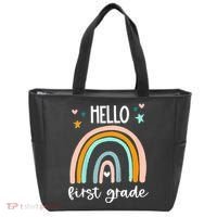 Hello First Grade Retro Rainbow Tote Bag thumb 0