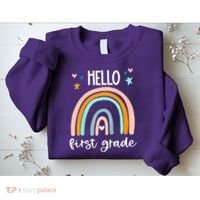 Hello First Grade Retro Rainbow Sweatshirt thumb 2