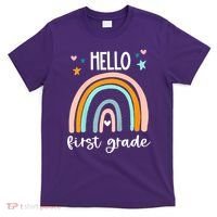 Hello First Grade Retro Rainbow T-Shirt thumb 0