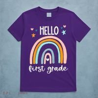 Hello First Grade Retro Rainbow T-Shirt thumb 5