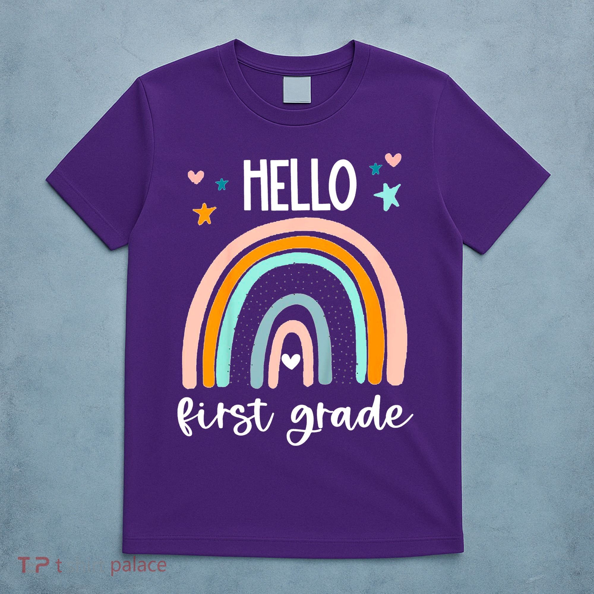 Hello First Grade Retro Rainbow T-Shirt