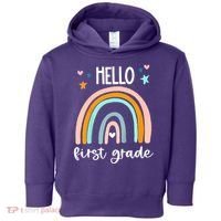 Hello First Grade Retro Rainbow Toddler Hoodie thumb 0