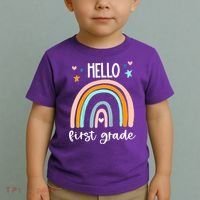 Hello First Grade Retro Rainbow Toddler T-Shirt thumb 2
