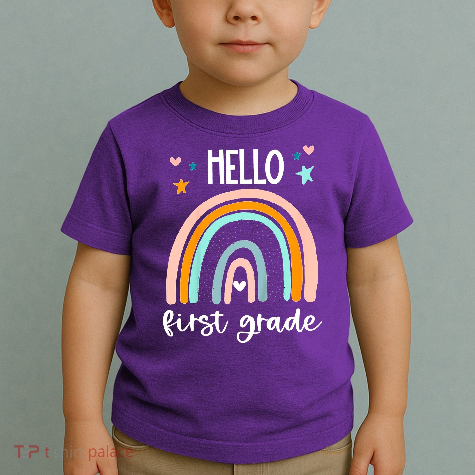 Hello First Grade Retro Rainbow Toddler T-Shirt