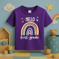 Hello First Grade Retro Rainbow Toddler T-Shirt thumb 3