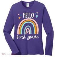 Hello First Grade Retro Rainbow Women's Long Sleeve Shirt thumb 0