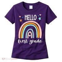Hello First Grade Retro Rainbow Women's T-Shirt thumb 0