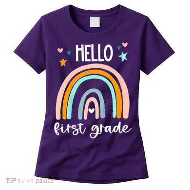 Hello First Grade Retro Rainbow Women's T-Shirt