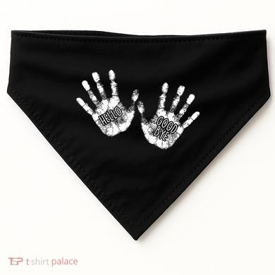 Hello Good Bye Paint Hand Prints USA-Made Doggie Bandana