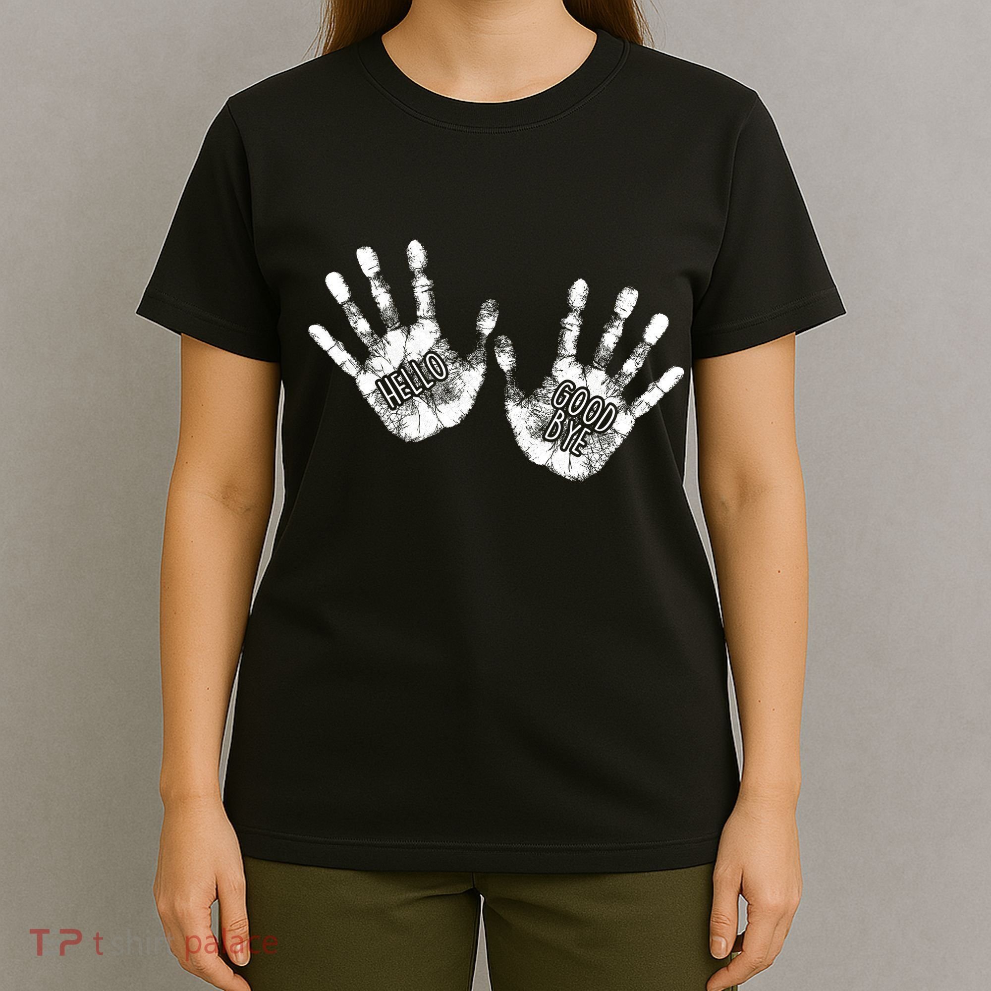 Hello Good Bye Paint Hand Prints T-Shirt