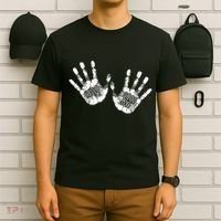 Hello Good Bye Paint Hand Prints T-Shirt thumb 6