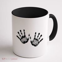 Hello Good Bye Paint Hand Prints Coffee Mug thumb 1