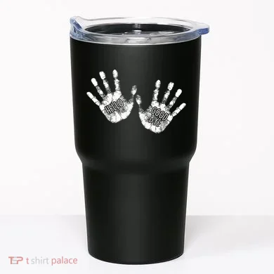 Hello Good Bye Paint Hand Prints Tumbler