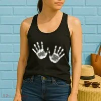 Hello Good Bye Paint Hand Prints Women's Tank Top thumb 2