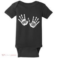 Hello Good Bye Paint Hand Prints Baby Bodysuit thumb 0