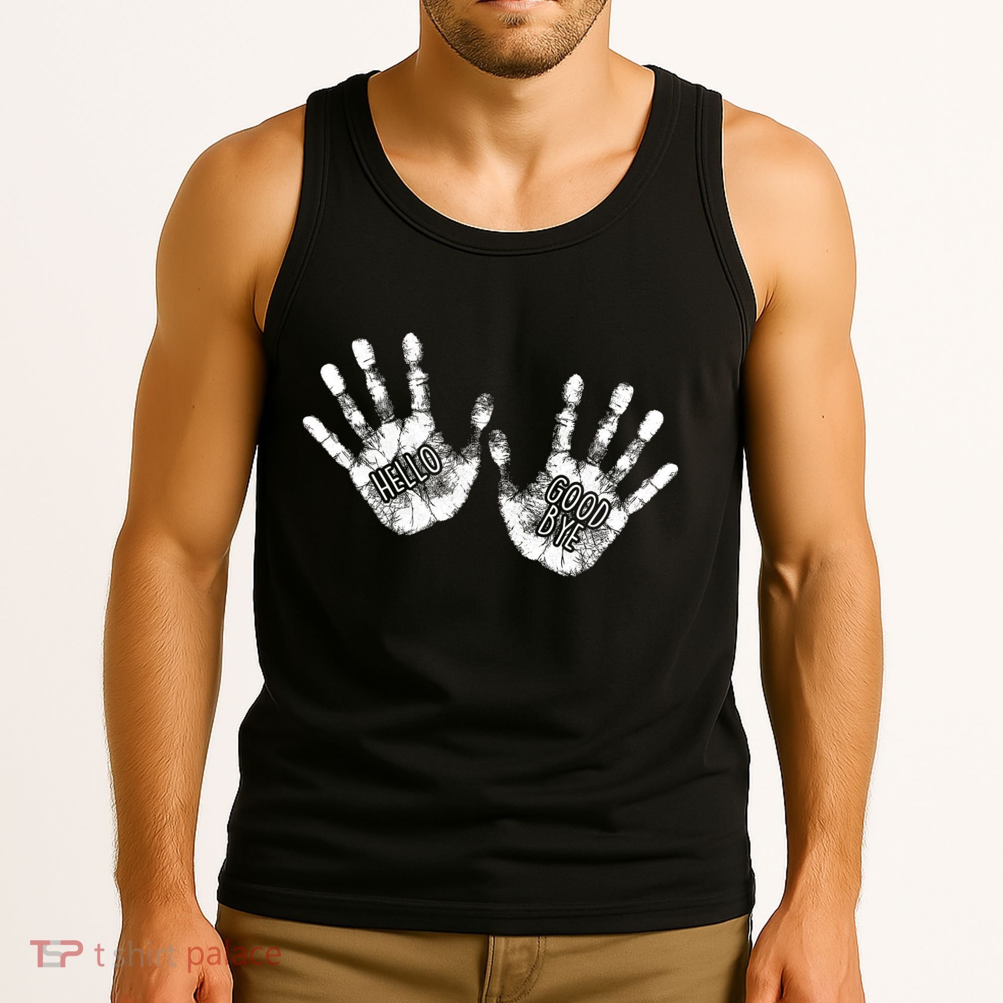 Hello Good Bye Paint Hand Prints Tank Top