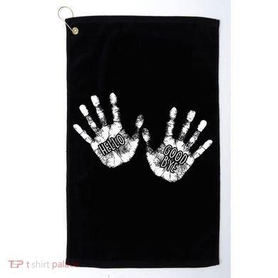 Hello Good Bye Paint Hand Prints Golf Towel