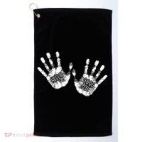 Hello Good Bye Paint Hand Prints Golf Towel thumb 0