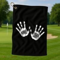Hello Good Bye Paint Hand Prints Golf Towel thumb 1