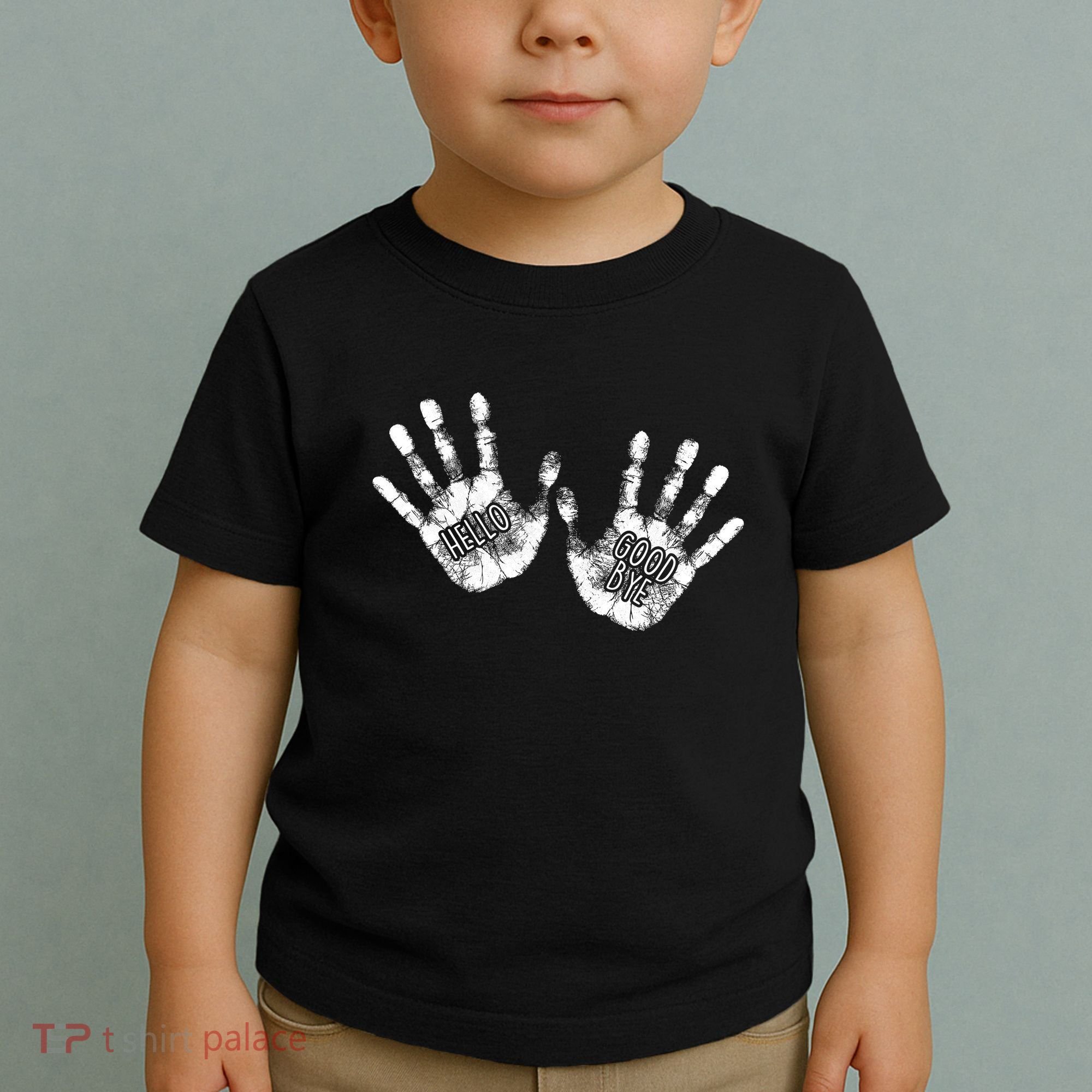 Hello Good Bye Paint Hand Prints Toddler T-Shirt