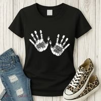 Hello Good Bye Paint Hand Prints Women's T-Shirt thumb 3