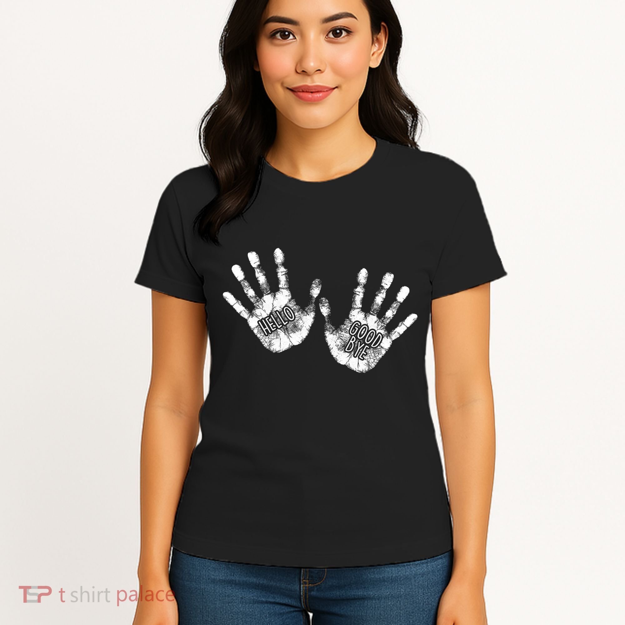 Hello Good Bye Paint Hand Prints Women's T-Shirt
