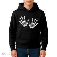 Hello Good Bye Paint Hand Prints Kids Hoodie thumb 4