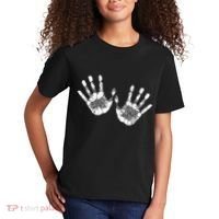 Hello Good Bye Paint Hand Prints Kids T-Shirt thumb 2