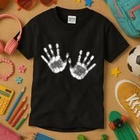 Hello Good Bye Paint Hand Prints Kids T-Shirt thumb 3