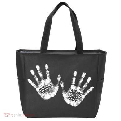 Hello Good Bye Paint Hand Prints Tote Bag