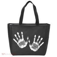 Hello Good Bye Paint Hand Prints Tote Bag thumb 0