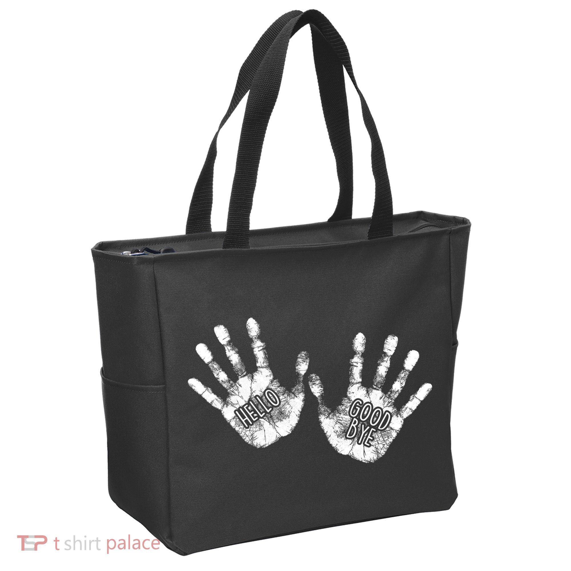 Hello Good Bye Paint Hand Prints Tote Bag