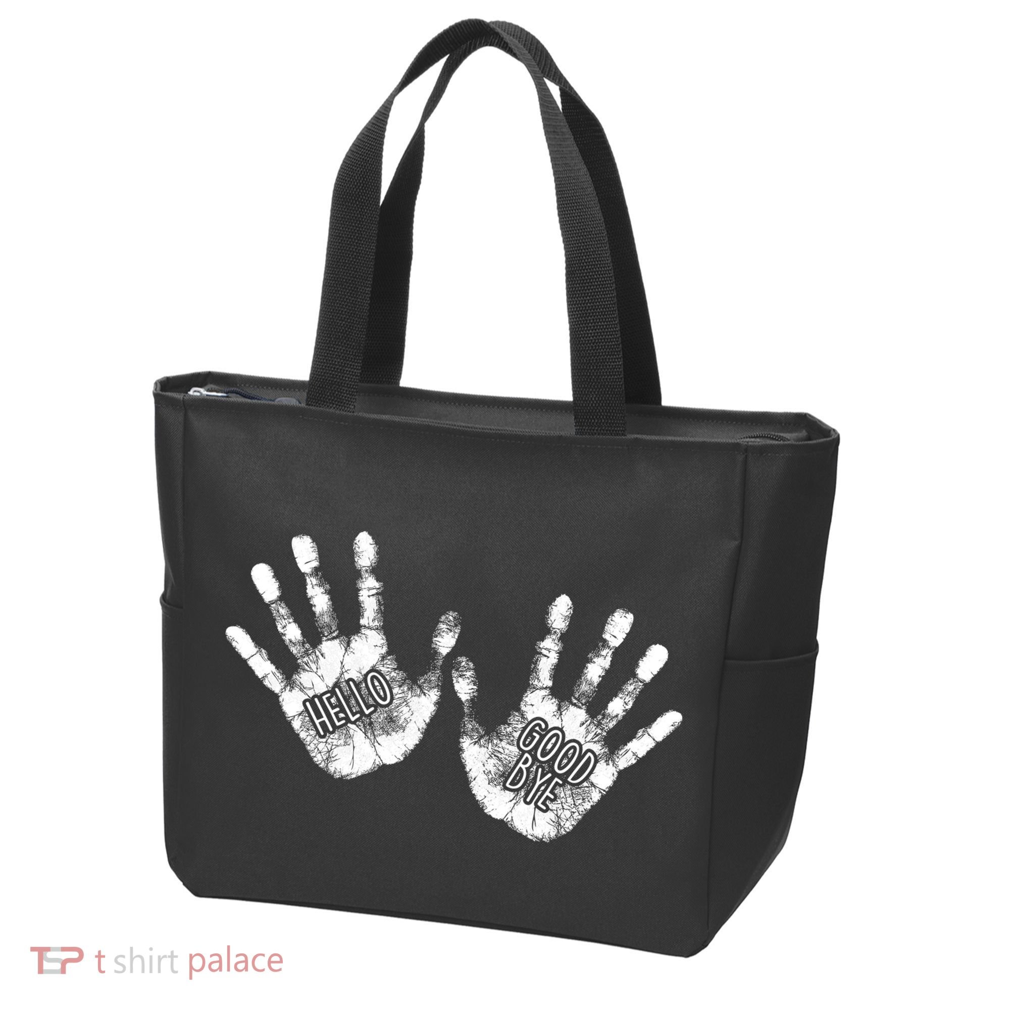 Hello Good Bye Paint Hand Prints Tote Bag