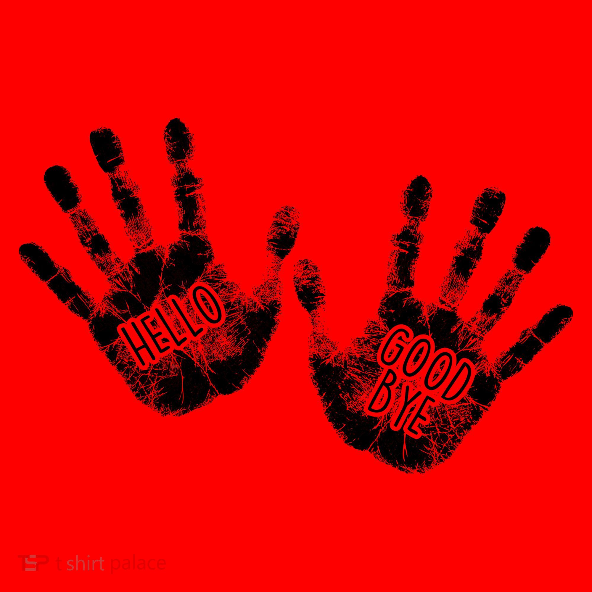Hello Good Bye Paint Hand Prints Santa Hat